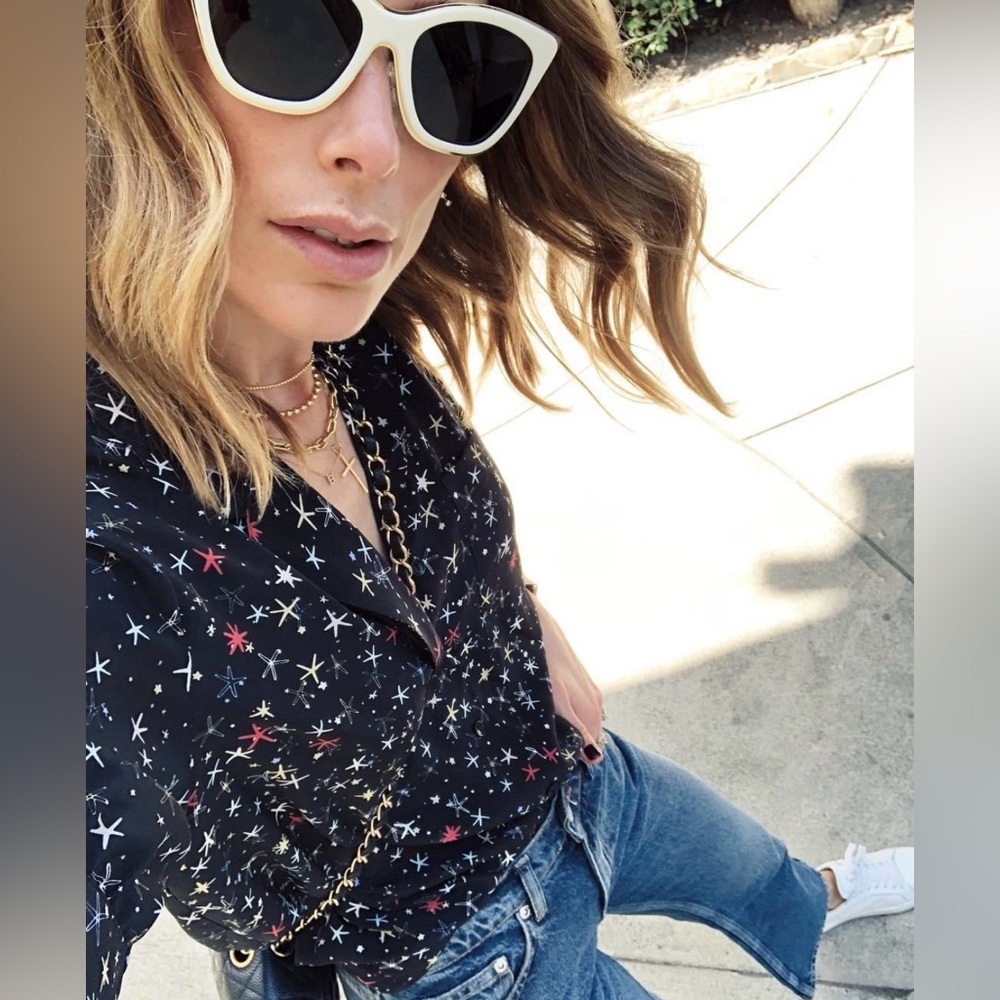 Anine Bing 100% Silk “Star Safari” Blouse